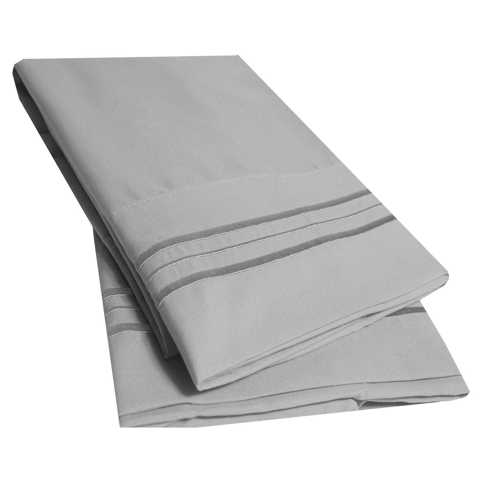 1500 Thread Count Solid Embroidered Pillow Case Set of 2 by Sweet