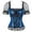 Navy, variant on Women Push Up Corset Tops Renaissance Victorian Gothic Shirts Mesh Bustier Tees Peasant Festival Fair Cosplay Lace Blouse