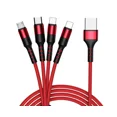 thumbnail image 1 of Adaptador De Cable De Carga Rápida USB Múltiple, Cable De Carga Múltiple 4 En 1, Conectores De Puerto Micro USB Tipo C - Rojo, 1 of 1