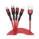 thumbnail image 1 of Adaptador De Cable De Carga Rápida USB Múltiple, Cable De Carga Múltiple 4 En 1, Conectores De Puerto Micro USB Tipo C - Rojo, 1 of 4
