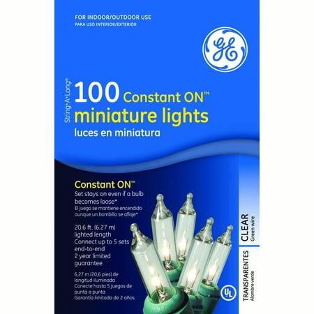 GE Lighting 64426 String-A-Long Constant ON Miniature Christmas Lights,100 Light