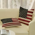 thumbnail image 4 of 4th of July Pillow Covers 18x18 Inch Set of 2, Vintage American Flag Decor Patriotic Throw Pillows Memorial Independence Day Pillowcase Outdoor Decorations Linen Cushion Case for Couch Sofa, 4 of 6