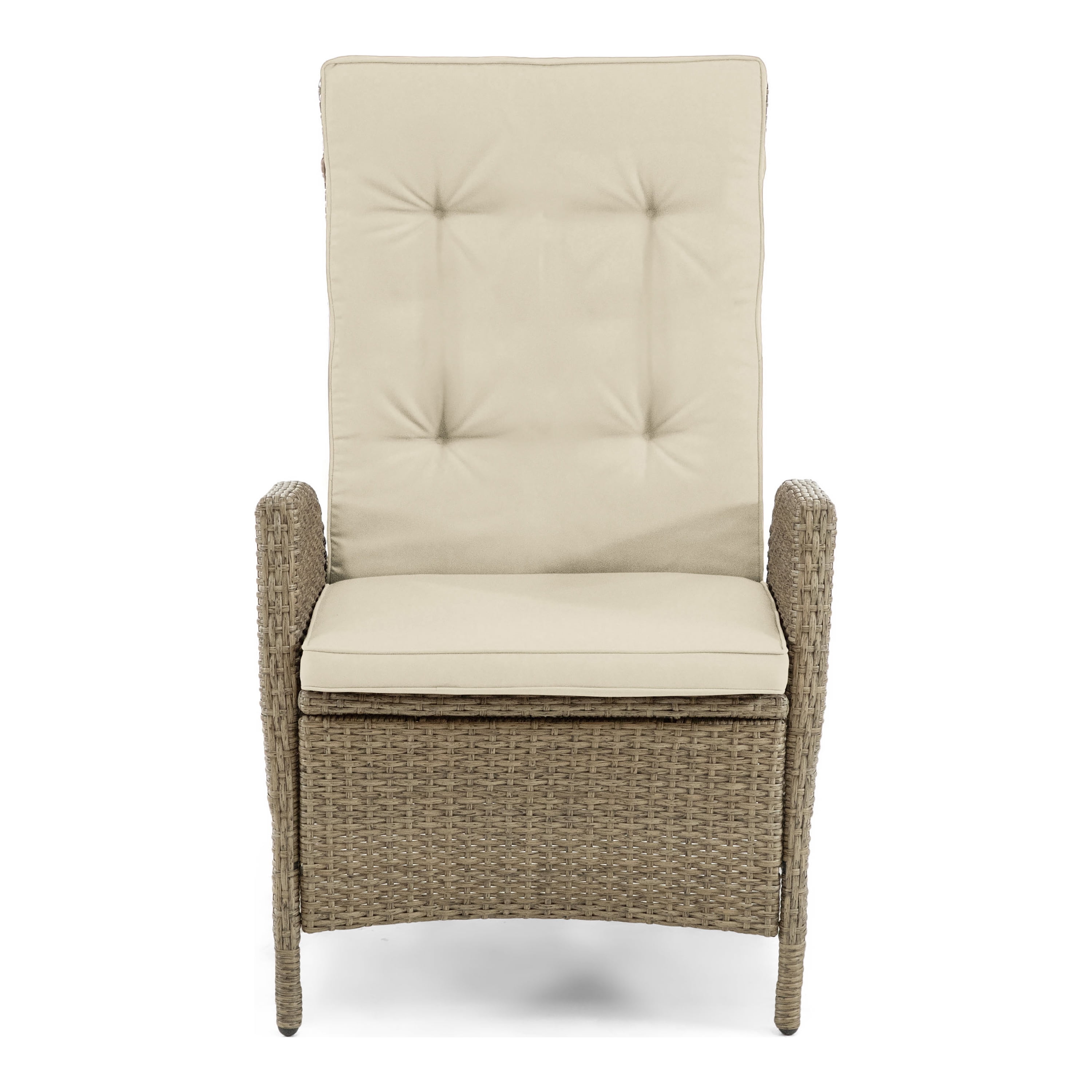 Furniture of America Dexrtus Wicker Recliner Chairs with Cushions Rattan for Outdoor, Brown