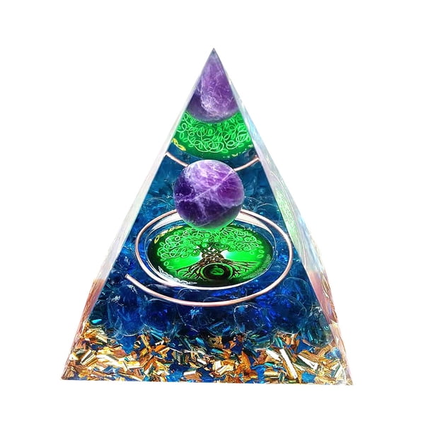 Ygjytge Pirámide Cristal Natural Obsidiana Cuarzo Piedra Curativa Chakra Reiki para El