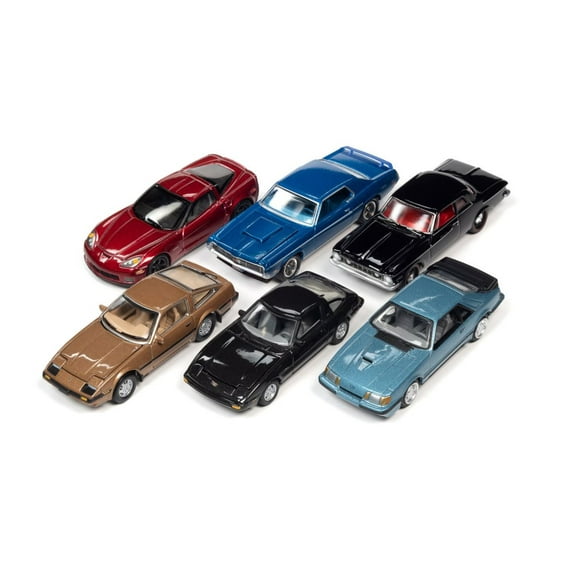 Johnny Lightning Classic Gold 2022 Release 2 Set A Diecast Car Set - Box of 6 assorted 1/64 Scale Diecast Model Cars