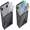 thumbnail image 3 of YOPTOP Set of 5 Magnetic Pencil Holder 3 Compartments  Metal Magnetic Basket  Black Magnetic Marker Holder for Refrigerator  Locker and Whiteboard,2Pcs-A, 3 of 6