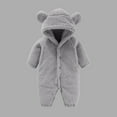 thumbnail image 2 of ZyeKqe Newborn Baby Rompers Footie Snowsuit Baby Girls Boys Winter Warm Hooded Jumpsuits Outfits, 2 of 6