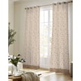 thumbnail image 5 of Pink Brown Floral Sheer Curtains 84 Inch Length 2 Panels Set for Living Room/Bedroom, Spring Flowers Kitchen Curtains with Grommet Semi-Sheer Curtains Drapes Voile Window Treatments 52"x84"x2, 5 of 7