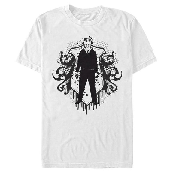 Men's Harry Potter Draco Malfoy Splatter Print  Graphic Tee White 3X Large