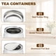 thumbnail image 3 of Uxcell 2Pcs Contenedores de Té Redondos, 4" x 4" Contenedores de Té Metálicos Herméticos para Té Suelto, Granos de Café, Especias - Almacenamiento Duradero, Compacto y Elegante (Blanco), 3 of 7