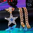 thumbnail image 2 of Men Women Hip Hop New Pentagram Pendant Necklace 15mm Crystal Cuban Chain HipHop Iced Out Bling Necklaces Fashion Charm Jewelry, 2 of 8