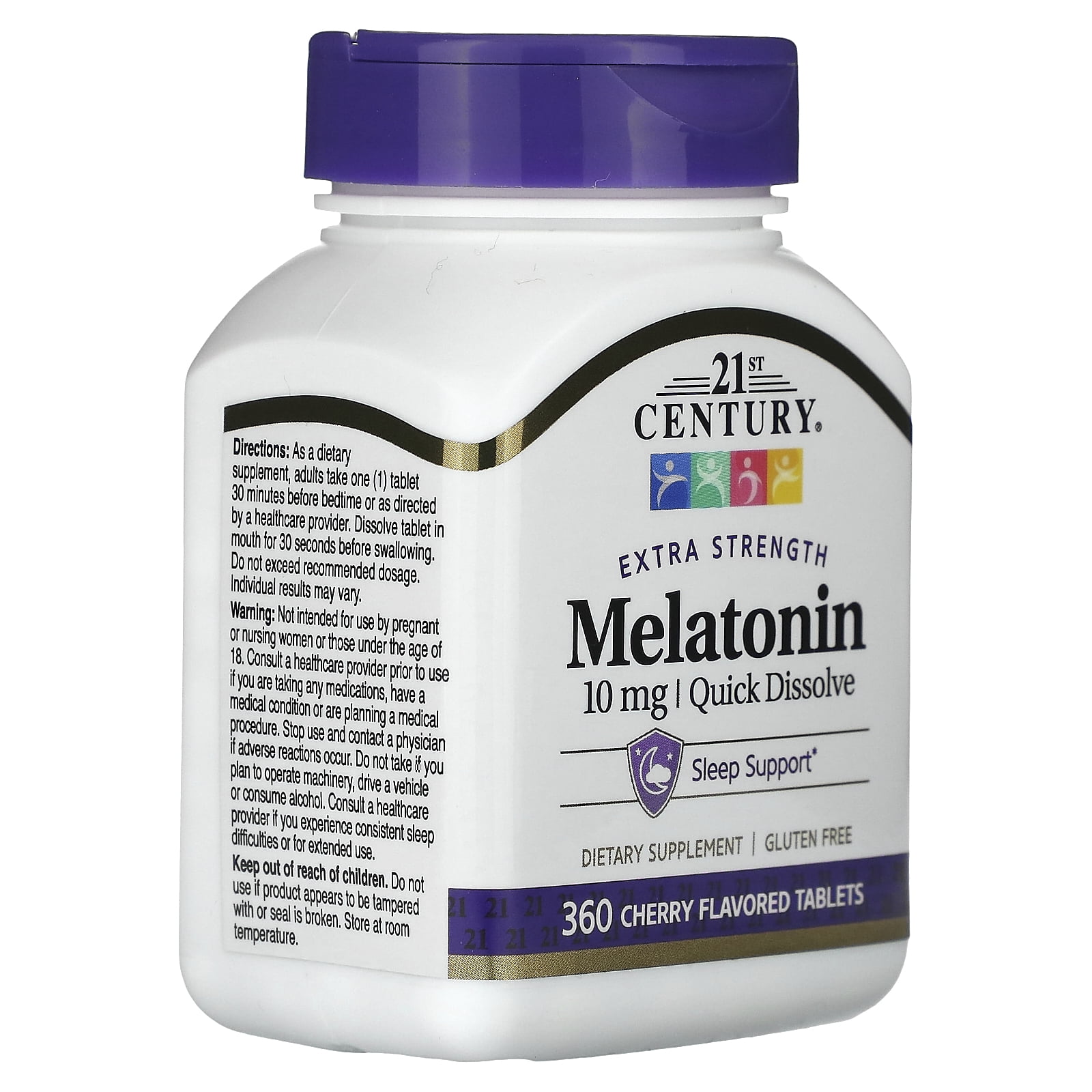 21st Century Melatonin, Quick Dissolve, Cherry, 10 mg, 360 Tablets