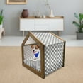 thumbnail image 3 of Vintage Pet House, Tile Design from Indonesia Monochrome Mosaic of Curved Lines, Outdoor & Indoor Portable Dog Kennel with Pillow and Cover, 5 Sizes, Charcoal Grey and White, by Ambesonne, 3 of 5