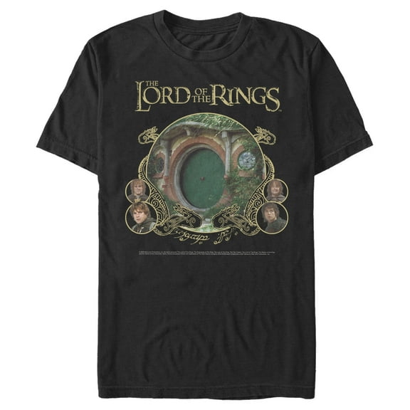 Men's The Lord of the Rings Fellowship of the Ring The Shire Circles Graphic Tee Black 3X Large