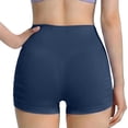 thumbnail image 5 of JGGSPWM Womens Workout Seamless Pleated Butt Lifting Shorts High Waisted Tummy Control Gym Yoga Shorts Blue S, 5 of 5