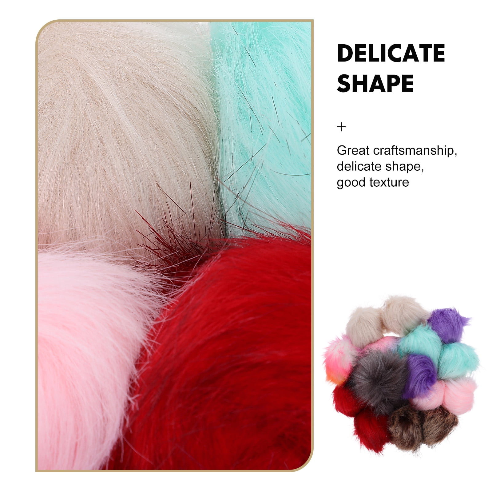 OUNONA 16Pcs Detachable Multicolor Pom Pom Balls for Winter Hat Embellishments and Craft Accessories