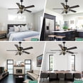 thumbnail image 6 of Cusp Barn 52inch Modern Glam Crystal Ceiling Fan with Light and Remote, 6 Speeds DC Motor Reversible Ceiling Fans, 6 of 12