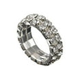 thumbnail image 4 of Anillo de promesa de boda de compromiso único Sonducket con diamantes deslumbrantes y cristal elástico plata 2 filas, 4 of 6