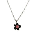 thumbnail image 3 of Sterling Silver Cabochon Pink tourmaline center Stone Flower Pendant Necklace, 3 of 5