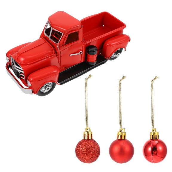 SEWCHICS 1 Pc Little Red Truck Ornaments Plastic Home Decoration for Christmas Events