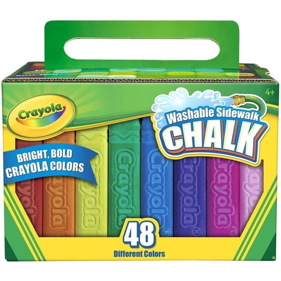 Crayola Washable Sidewalk Chalk in Assorted Colors, 48 Count