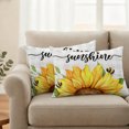 thumbnail image 6 of Outdoor Pillow Covers 20x12 Set of 2, Sunflowers Bees Waterproof Patio Throw Pillow Covers for Couch Sofa Chair, Grey Check Sunshine Watercolor Floral Decorative Pillowcases for Throw Pillows, 6 of 9