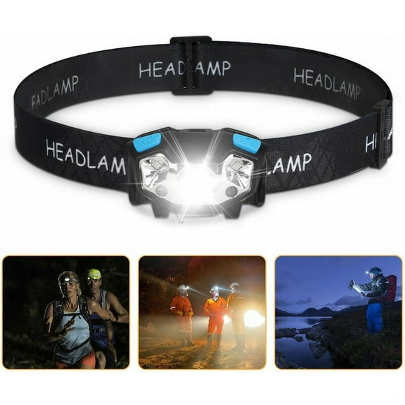 Lampe Frontale à LED Longue Durée, Lampe de Travail à LED 5000 Lumen, Lampe de Travail Étanche Rechargeable USB, 5 Phares à Modes d'Éclairage, Bandeau Réglable et