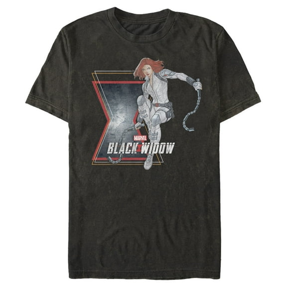 Men's Marvel Black Widow Vintage Pose Graphic Tee Black 2X Large