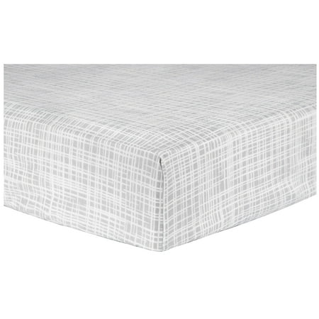 UPC: 0846216063459 | Trend Lab Criss Cross Deluxe Flannel Fitted Crib Sheet. Gray and White Criss Cross Fitted Crib Sheet is 100% Cotton Fully Elasticized and has 10-Inch Pockets. Fits Standard Crib Mattress 28 in x 52