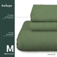 thumbnail image 3 of Dreamlab Funda de Edredón Tela Waffle. Funda para Duvet con Textura Suave y Transpirable, para Cualquier Temporada. Hipoalergénica. 3 Piezas, Tamaño Matrimonial, Verde Seco, 3 of 10