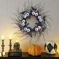 thumbnail image 4 of sruoe Halloween Decorations, Indoor Outdoor Halloween Decor, Artificial Wreaths, Halloween Decorations for Outside, Horror Party Decoration Door Hanging Wreath, 4 of 7