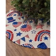 thumbnail image 2 of 4th of July Christmas Tree Skirt 36 Inches Large Christmas Skirt Tree, Independence Day Blue Red Rustic Tree Skirt Christmas Decorations for Fireplace Party Holidays Indoor Outdoor, 2 of 7