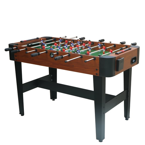 Miniyam 48" Soccer/Football Table Game for Arcade Game Room- Set Includes Two Balls and Score Keeper, Cup Holder, Brown