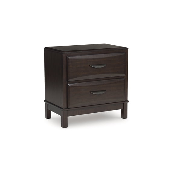 Signature Design by Ashley Vanmore Contemporary 2 Drawer Nightstand, Dark Brown