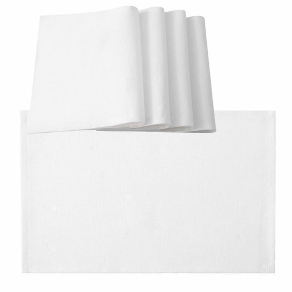 White Placemats for Dinning Table Set of 6, Modern Simple White Backdrop Burlap Kitchen Place Mats Waterproof Cloth Table Mats, Indoor Outdoor Placemats Easy Clean Dinner Decor