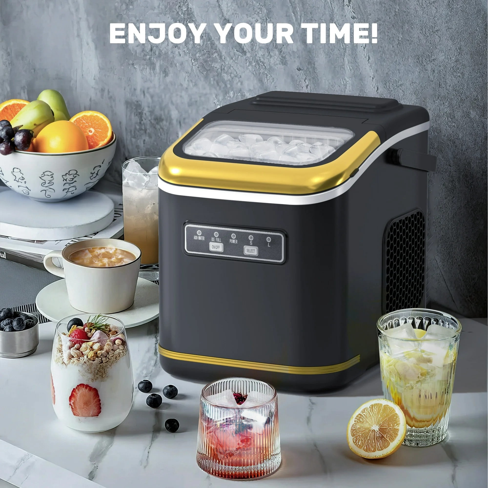 Electactic Ice Maker Machine Countertop Portable Compact Small Bullet Ice Maker with Self Cleaning,9 Cubes in 6 Mins,26lbs in 24Hrs, for Camping Dorm Home Outdoor