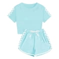 thumbnail image 2 of OYXSER Toddler Baby Girl Summer Clothes 2T 3T Plaid Sports Short Sleeves T-Shirt Tee Tops + Shorts 2pcs Cute Outfits Set, Green 11-12Y, 2 of 6