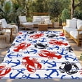 thumbnail image 2 of Coastal Crabs Outdoor Rug for Patio/Deck/Porch, Non-Slip Large Area Rug 4 x 6 Ft, Blue Red Nautical Anchor Lobster Marine Life Indoor Outdoor Rugs Washable Area Rugs, Camping Rug Carpet Runner, 2 of 8