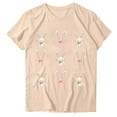 thumbnail image 2 of Njagoc3 2025 Spring Easter Limited Bunny Print T-Shirt Women Cotton Loose Slim Fit Versatile Top, 2 of 6