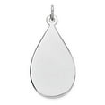 thumbnail image 3 of 925 Sterling Silver Engraveable Teardrop Polished Front, Satin Back Disc Charm Pendant, 3 of 5