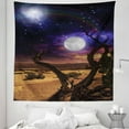 thumbnail image 1 of Moon Tapestry, Desert Night Full Moon with Nebula and Rainbow in Starry Sky Art, Fabric Wall Hanging Decor for Bedroom Living Room Dorm, 5 Sizes, Caramel Purple, by Ambesonne, 1 of 1