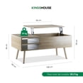 thumbnail image 4 of Mesa de Café Elevable MDF Color Negro con Almacenamiento Interno, Mesa de Centro marron claro M, 4 of 8