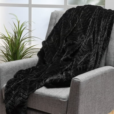 Luxurious Tuscan Black Faux Fur Throw Blanket in Nepal at NPR 13391 Rating 5