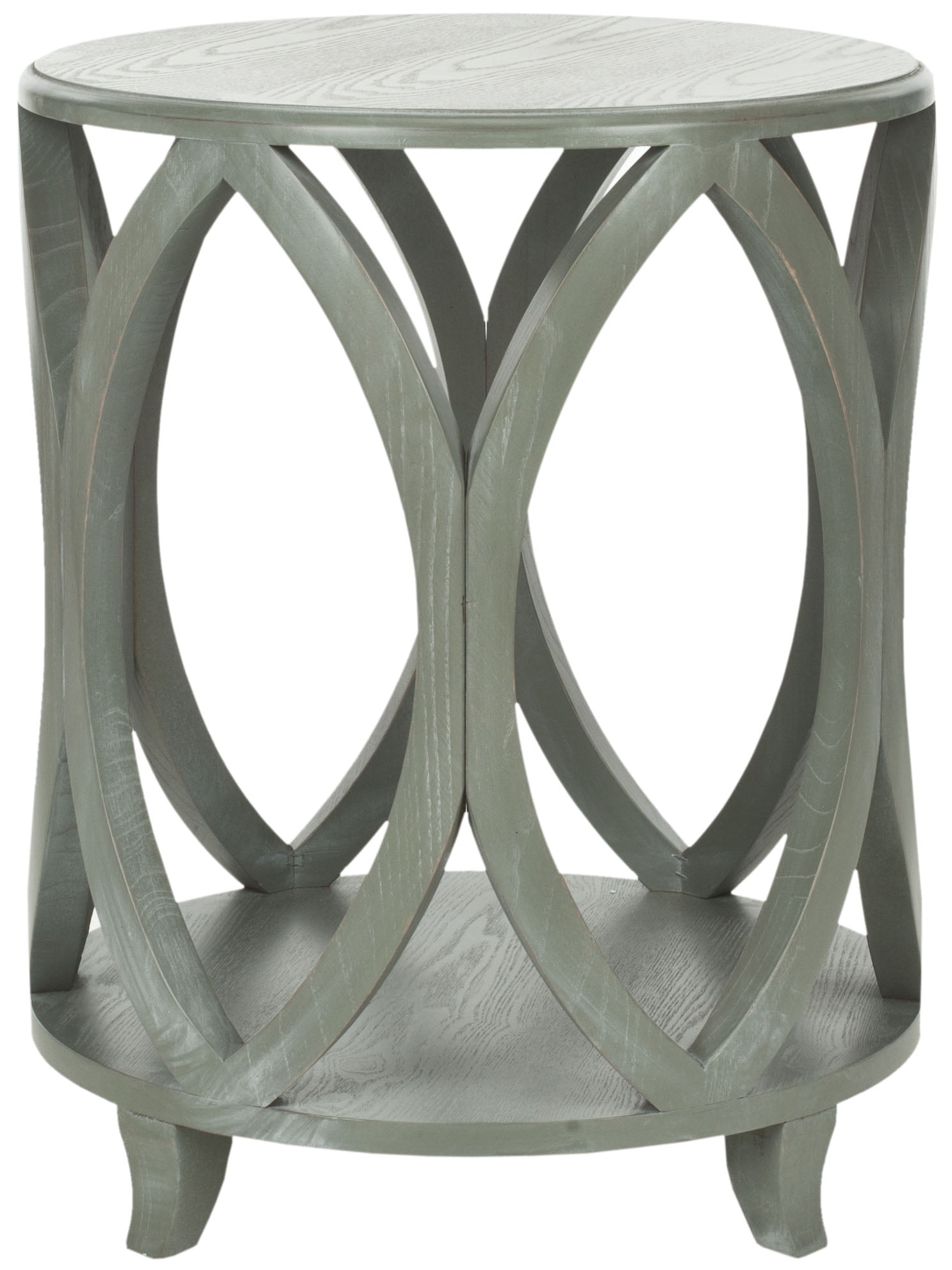 SAFAVIEH Janika Contemporary Glam Solid Round Accent Table, French Grey