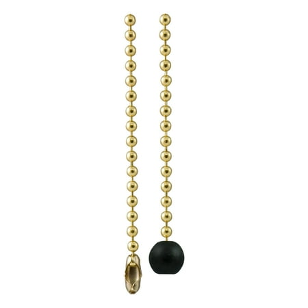- GE Beaded Pull Chain with Wood Ball, Brass