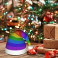 thumbnail image 6 of Fuzoiu Colorful Glitter Rainbow Print Santa Hat Christmas Hat for Adults,Santa Hats with Pompom, Unisex Xmas Holiday Hat for Christmas New Year Festive Party Supplies, 6 of 6