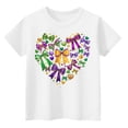 thumbnail image 3 of CCRFTGI Mardi Gras Shirt for Children Girls Size 7 Funny Coquette Bow Heart T Shirts Fashion Beads T-Shirt Party Crewneck Gift T-Shirt White 9-10 Years, 3 of 3