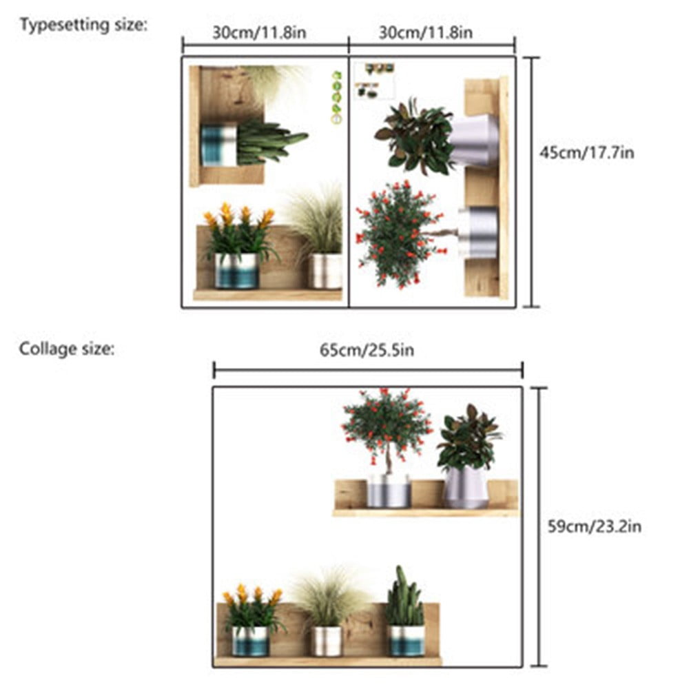 Green Leaf Wall Sticker TV-LivingRoom Decor Plant Mural Art DIY Home Decal 