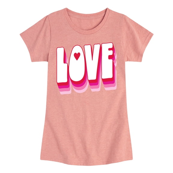 Instant Message - 3D Love Fitted Short Sleeve Graphic T-Shirt