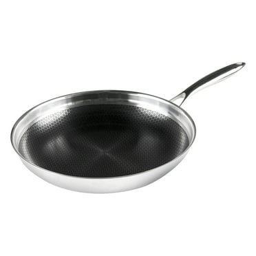 Black Cube Quick Release Stainless Steel Frying Pan, Oven-Safe Cookware